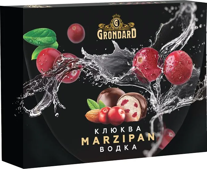  TM Grondard       (10186) Конфеты глазированные Марципановые Клюква и Водка, 98г  в Грязях