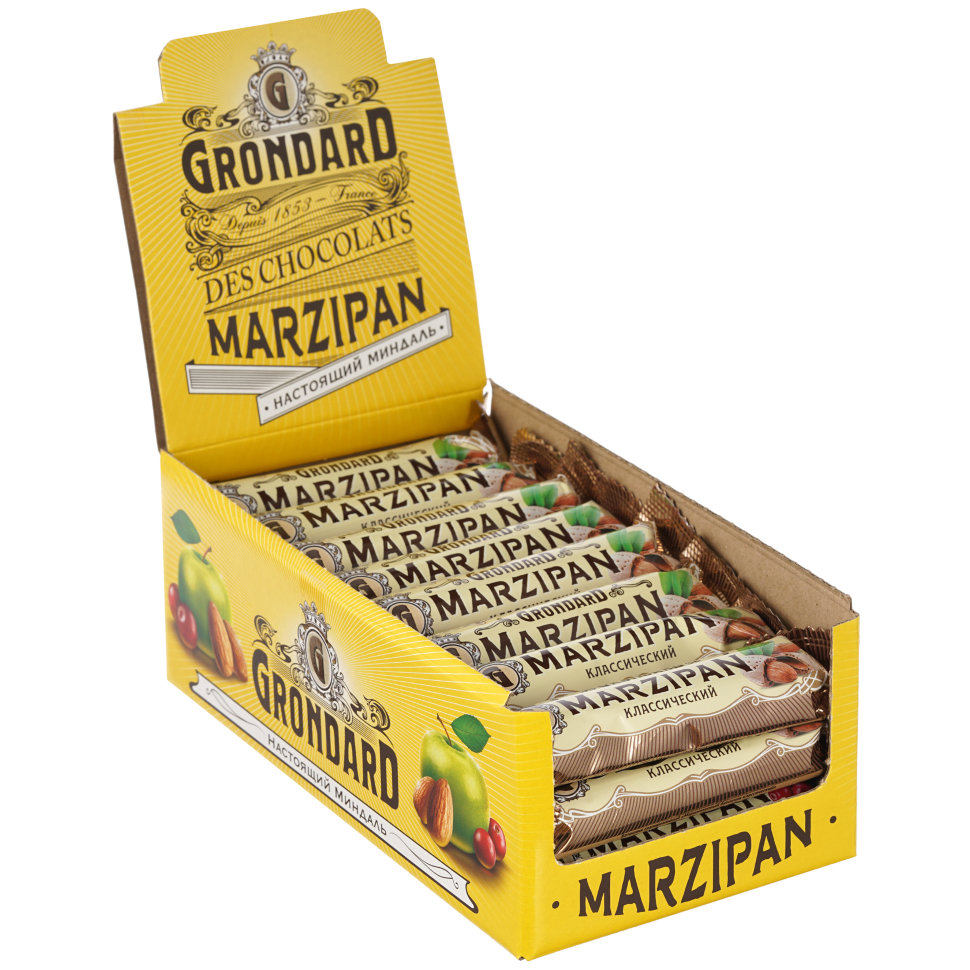  TM Grondard     (9389) Батончики глазированные Марципановые Классика, (24шт по 50г)      в Грязях