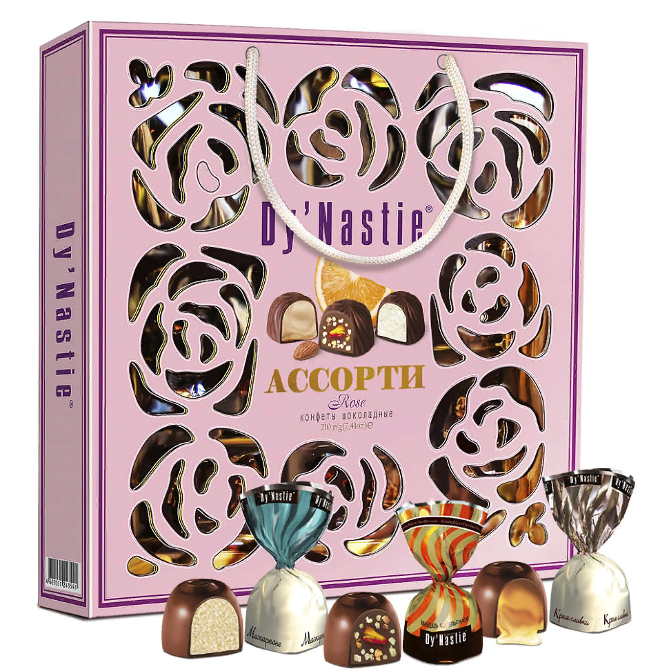  Династия Сумка 170г Конфеты "Ассорти ROSE"    в Грязях