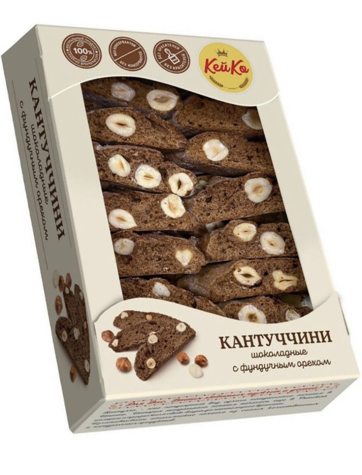 Кей Ко Кантуччини шоколадные с фундучным орехом, 200г  в Грязях