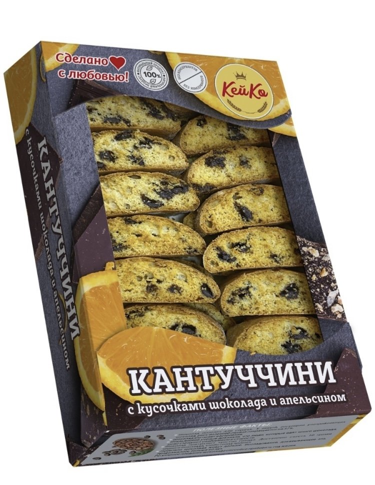  Кей Ко Кантуччини с кусочками шоколада и апельсином, 200г   в Грязях