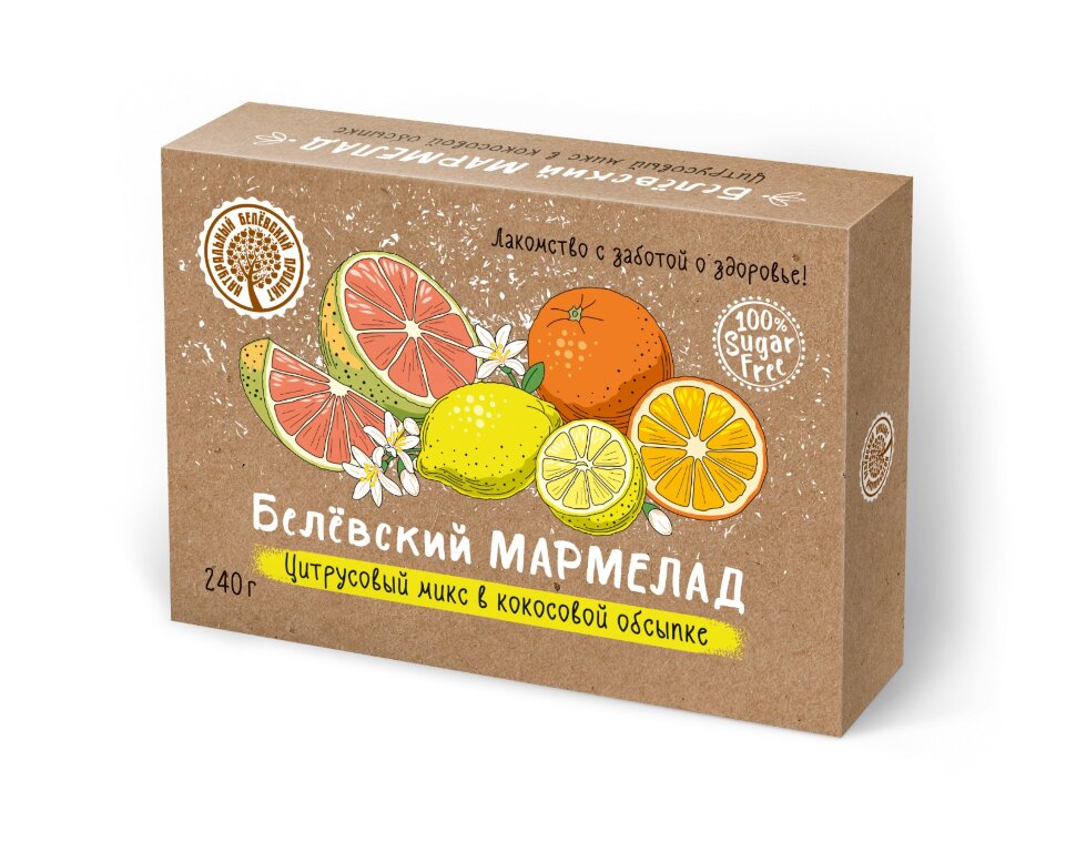  Мармелад белевский на фруктозе 240г "Цитрусовый микс" в Грязях